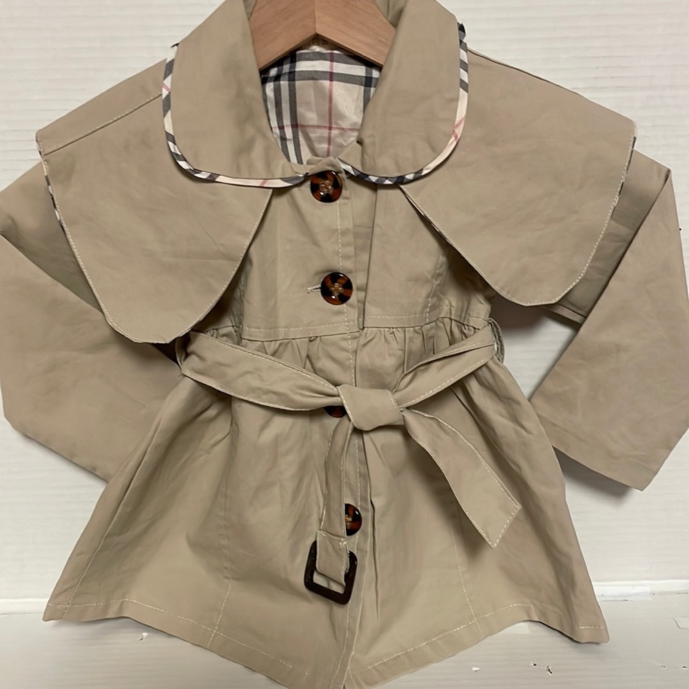 Designer Vibe Khaki/Plaid Jacket Size 3-4
